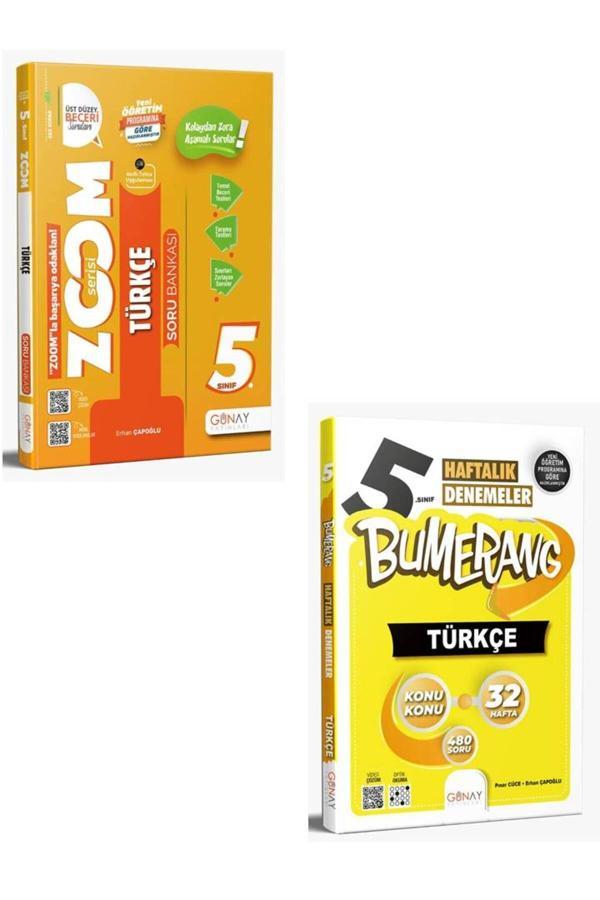 Günay Yayınları 5.Sınıf Zoom Serısı Türkçe Soru Bankası + 5.Sınıf Bumerang 32 Haftalık Türkçe Denemelerı - Günay Yayınları - Image 1