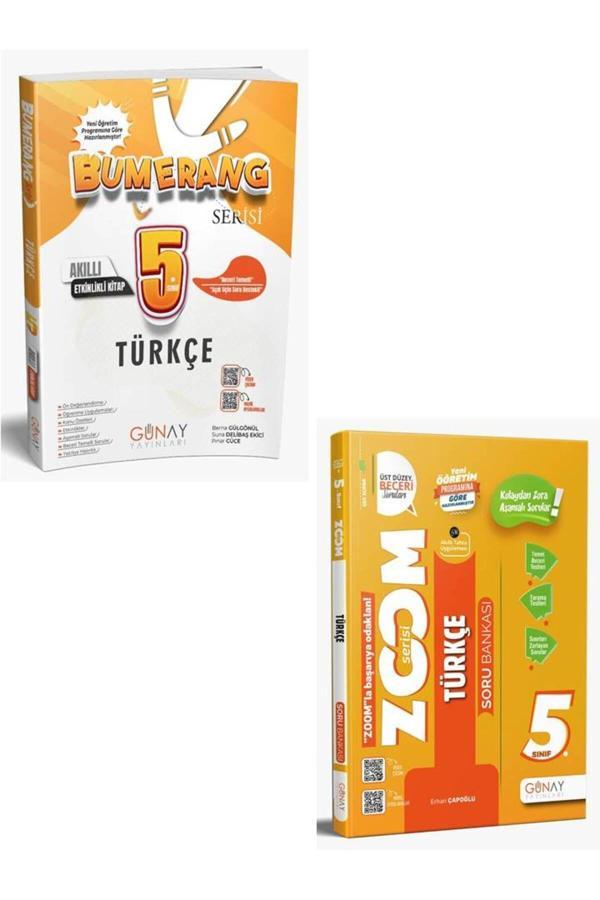 Günay Yayınları 5.Sınıf Yenı Bumerang Etkınlıklı Türkçe + 5.Sınıf Zoom Serısı Türkçe Soru Bankası - Günay Yayınları - Image 1