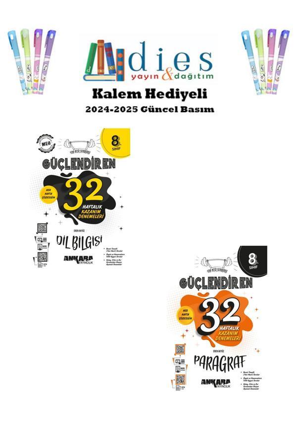 Ankara Yayıncılık Ankara Yay. Güçlendiren 8. Sınıf Dil Bilgisi (32 Haftalık) + Paragraf (32 Haftalık) Deneme Seti - Ankara Yayıncılık - Image 1