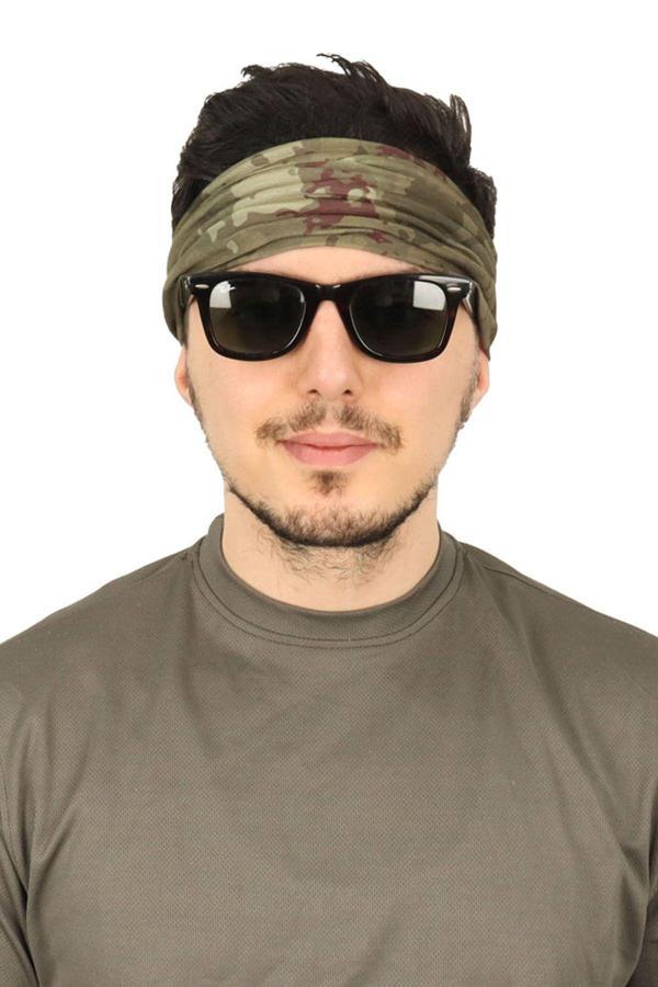 Kordak Tactical Askeri Bandana Buff - 17 Şekilde Kullanılabilen Model - Bej Siyah Kamuflaj - Image 1