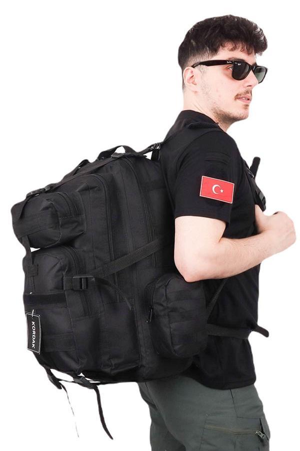Kordak Siyah 45 Lt Taktik Sırt Çantası - Fonksiyonel Outdoor Tactical Çanta - Image 1