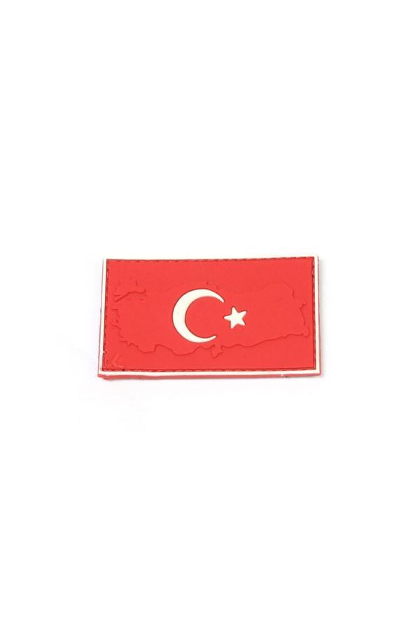 Kordak Türk Bayrağı Haritalı Kırmızı Tactical Peç - Image 1