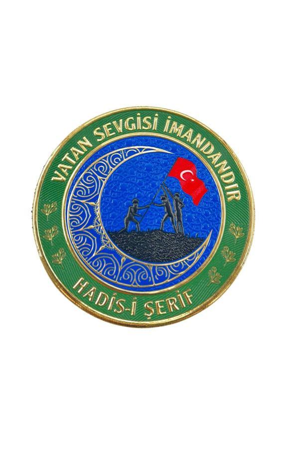 Kordak Vatan Sevgisi İmandandır Hadis-İ Şerif 3D Kabartmalı Taktik Peç – 9 Cm - Image 1