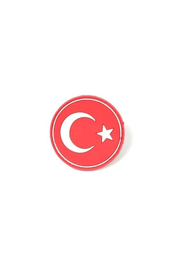 Kordak Yuvarlak Türk Bayrağı Kırmızı Taktik Askeri Peç - Patch - Image 1