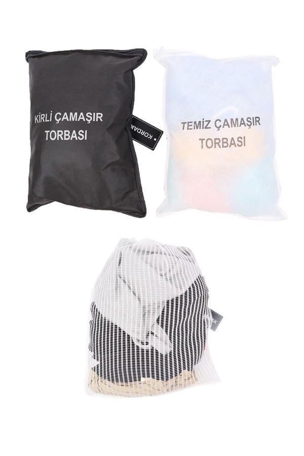 Kordak 3'Lü Set: Temiz-Kirli Çamaşır Torbası Ve Çamaşır Filesi - Asker Malzemeleri - Image 1