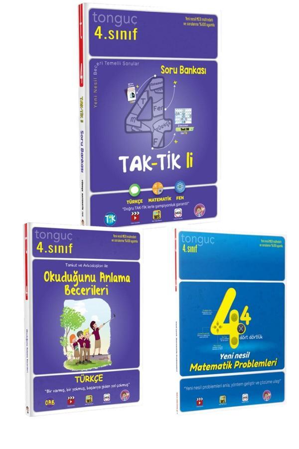 Tonguç Yayınları 4.Sınıf Taktikli Soru Bankası+4 4Lük Mat. Problemleri Okuduğunu Anlama Becerileri - Tonguç Yayınları - Image 1