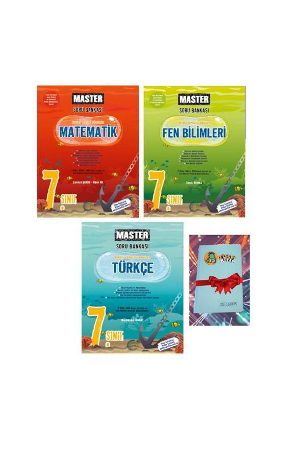 Okyanus Yayınları 7. Sınıf Master Matematik + Fen Bilimleri + Türkçe Soru Bankası( Not Defteri Hediye) 1- - Okyanus Yayıncılık - Image 1