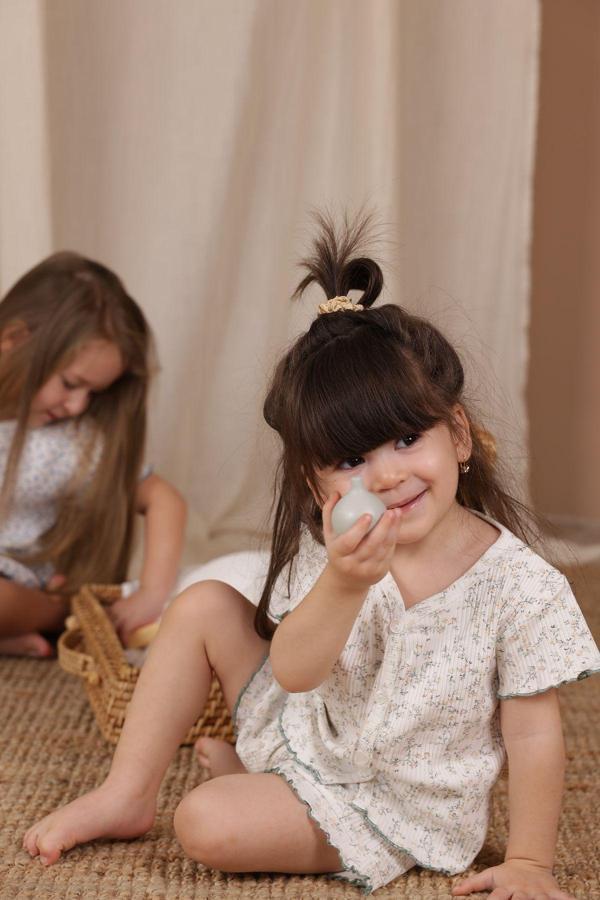 Ohlalakoala Sarmaşık Baskı Kız Şort Takım 4-5 Yaş - Image 1