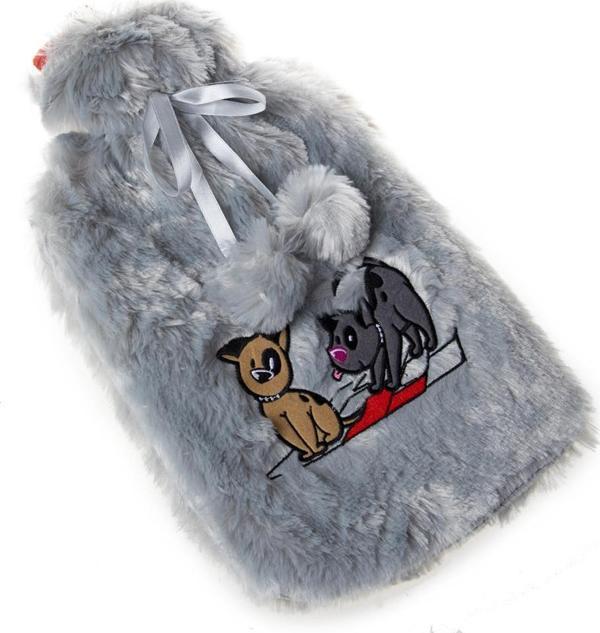 Biggdesign Dogs Gri Peluş Sıcak Su Torbası - Image 1