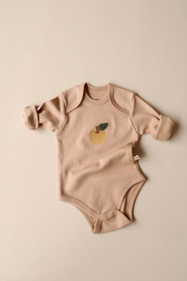 Ohlalakoala Elma Nakışlı Uzun Kollu Body 3-6 Ay - Image 1