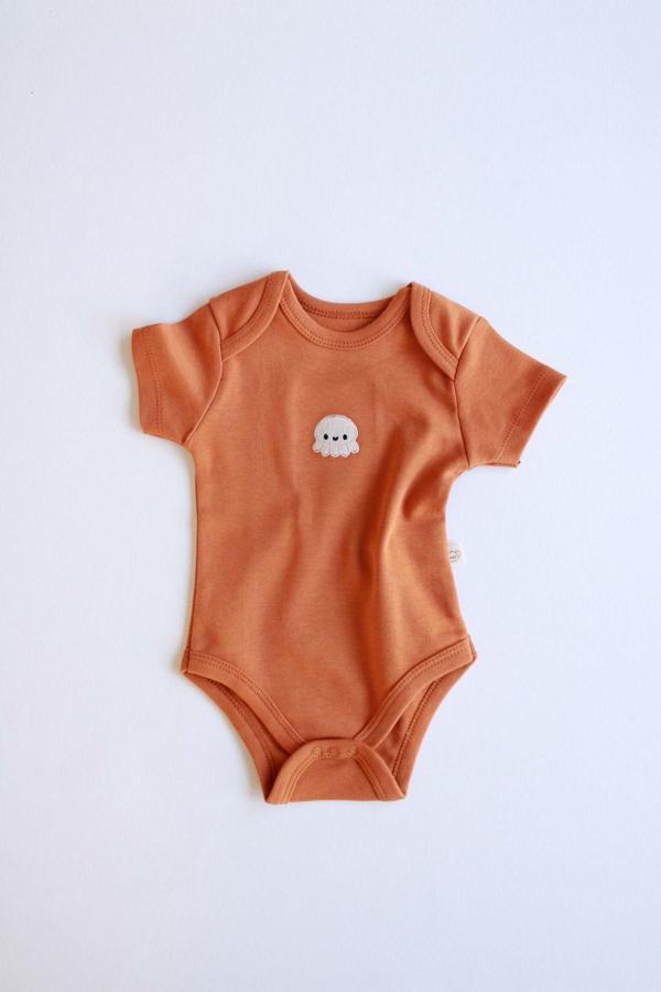 Ohlalakoala Ahtapot Nakışlı Kısa Kollu Body 6-9 Ay - Image 1