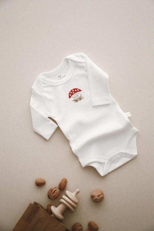 Ohlalakoala Mantar Nakışlı Uzun Kollu Body 6-9 Ay - Image 1