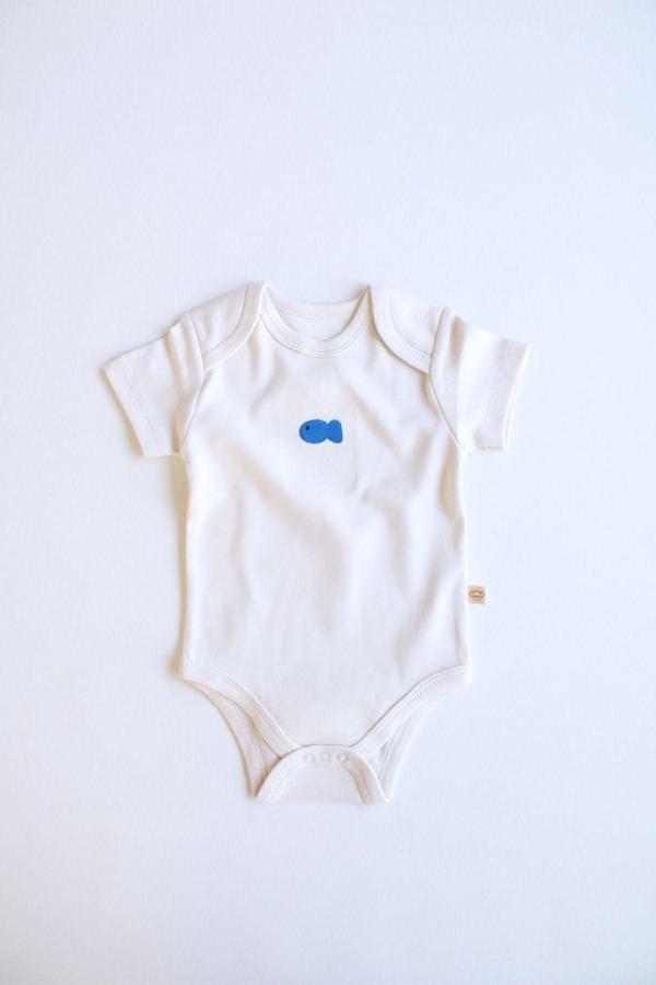 Ohlalakoala Balık Nakışlı Kısa Kollu Body 12-18 Ay - Image 1