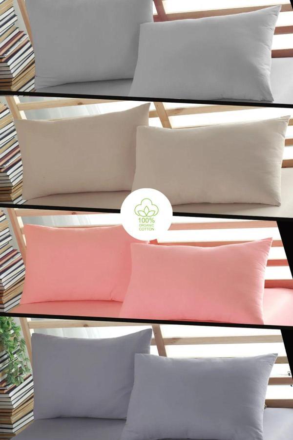 Sheri Home Tekstil 8 Adet %100 Pamuk Yastık Kılıfları 4 Farklı Renk Klf1231475377 - Image 1