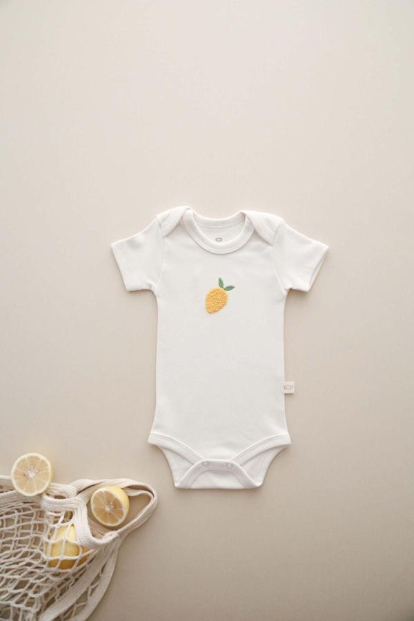 Ohlalakoala Limon Nakışlı Çıt Çıtlı Body-Zıbın 3-6 Ay - Image 1