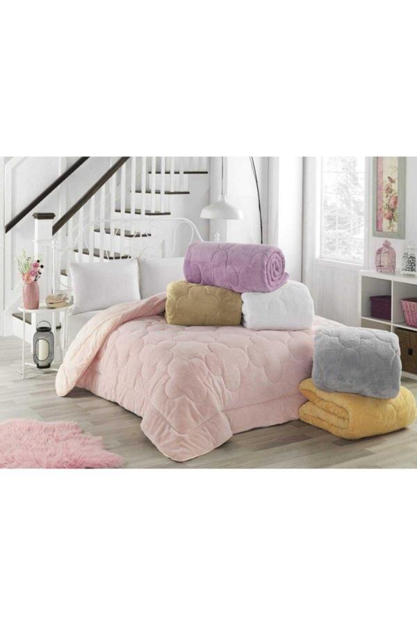 Sheri Home Tekstil Welsoft Çift Kişilik Damla Desen Ranforce Pamuk Silikon Yorgan Beyaz 1. Kalite - Image 1