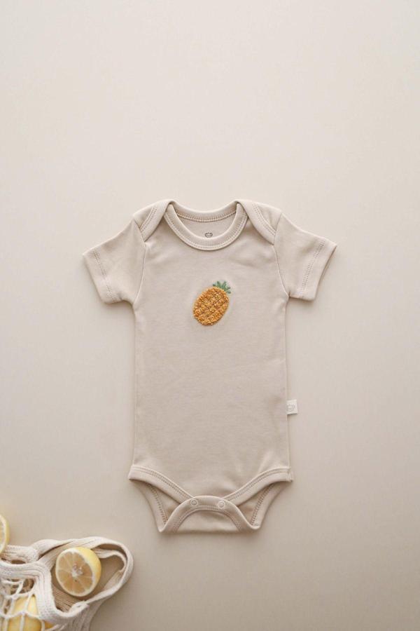 Ohlalakoala Ananas Nakışlı Çıt Çıtlı Body-Zıbın 0-3 Ay - Image 1