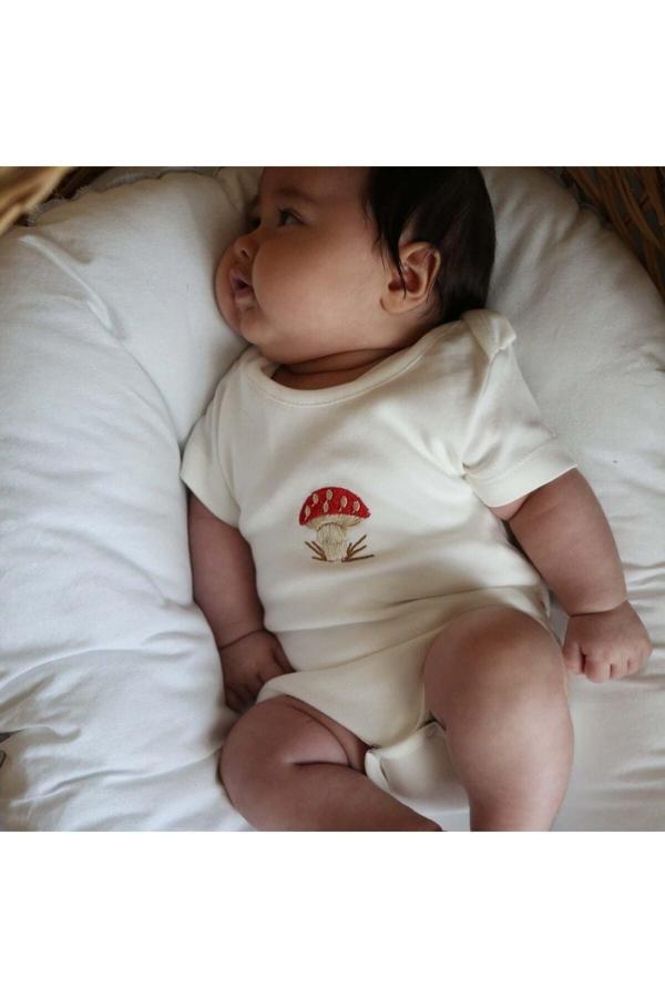 Ohlalakoala Mantar Nakışlı Çıtçıtlı Body - Zıbın 6-9 Ay - Image 1