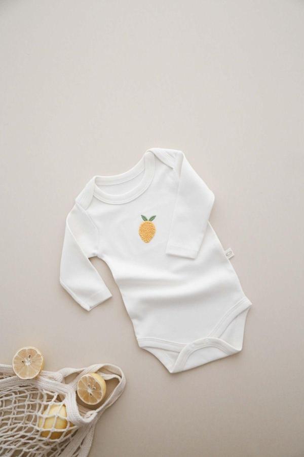 Ohlalakoala Limon Nakışlı Uzun Kollu Body 3-6 Ay - Image 1