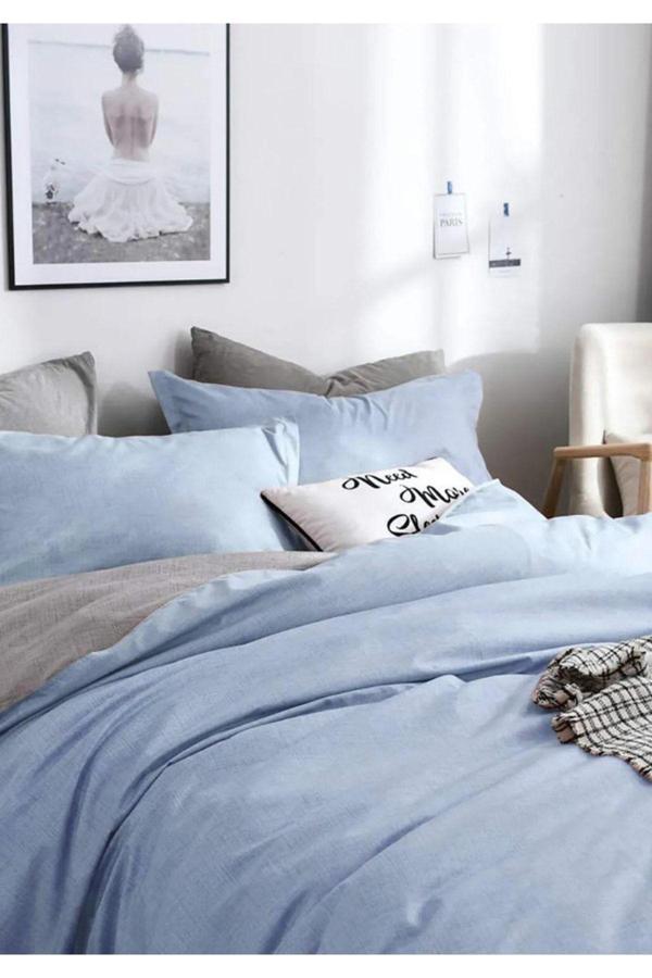 Sheri Home Tekstil Çift Kişilik Çift Taraflı Nevresim Takımıyeniblue02131453693 - Image 1