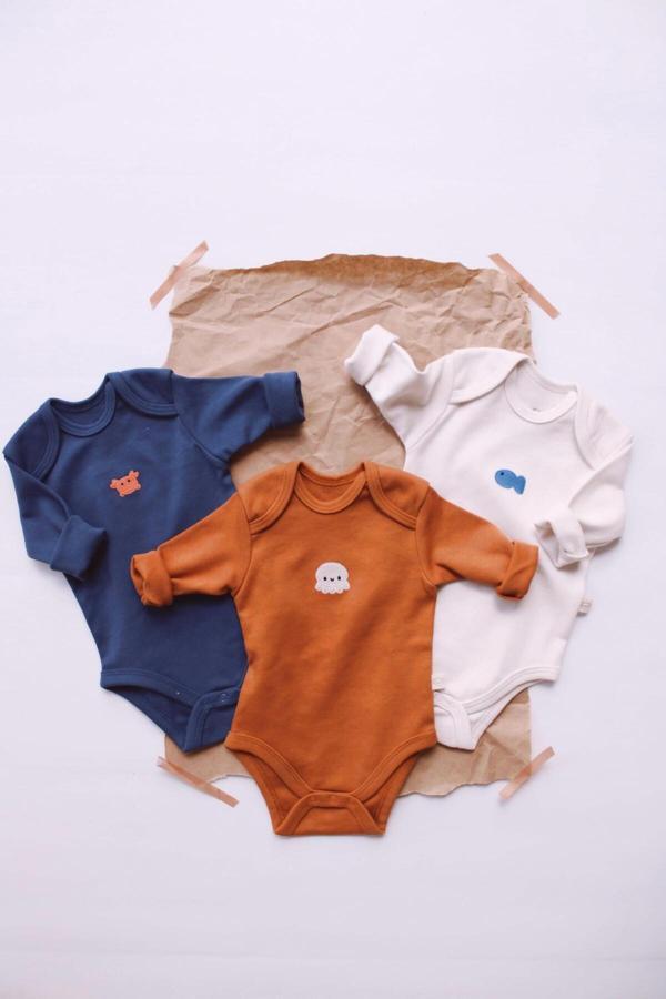 Ohlalakoala 3Lü Nakışlı Çıt Çıtlı Uzun Kollu Body Zıbın Set Model 4 6-9 Ay - Image 1