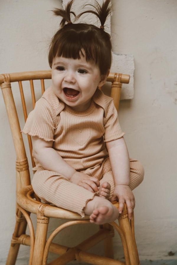 Ohlalakoala Kalp Nakışlı Fitilli Body - Tayt Set 3-6 Ay - Image 1