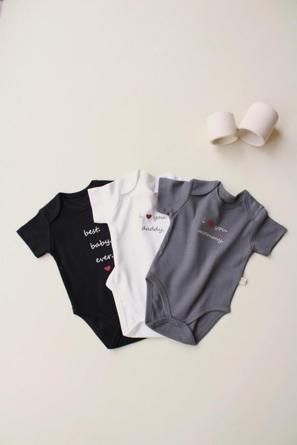 Ohlalakoala 3Lü Nakışlı Kısa Kollu Çıt Çıtlı Body Zıbın Model 7 12-18 Ay - Image 1