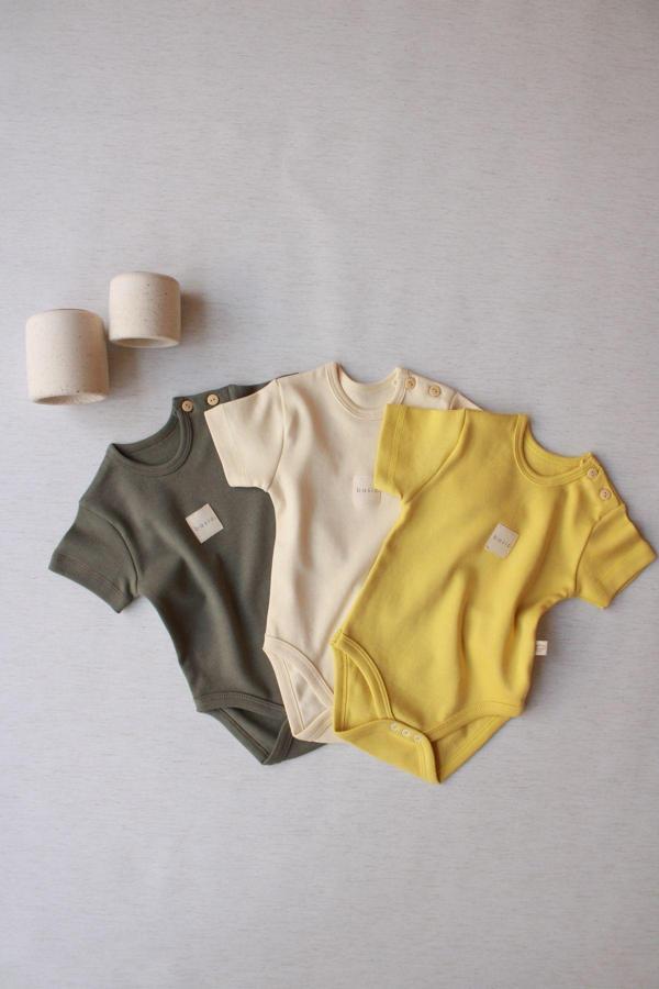 Ohlalakoala 3Lü Basic Kısa Kollu Çıt Çıtlı Body Zıbın Model 8 6-9 Ay - Image 1