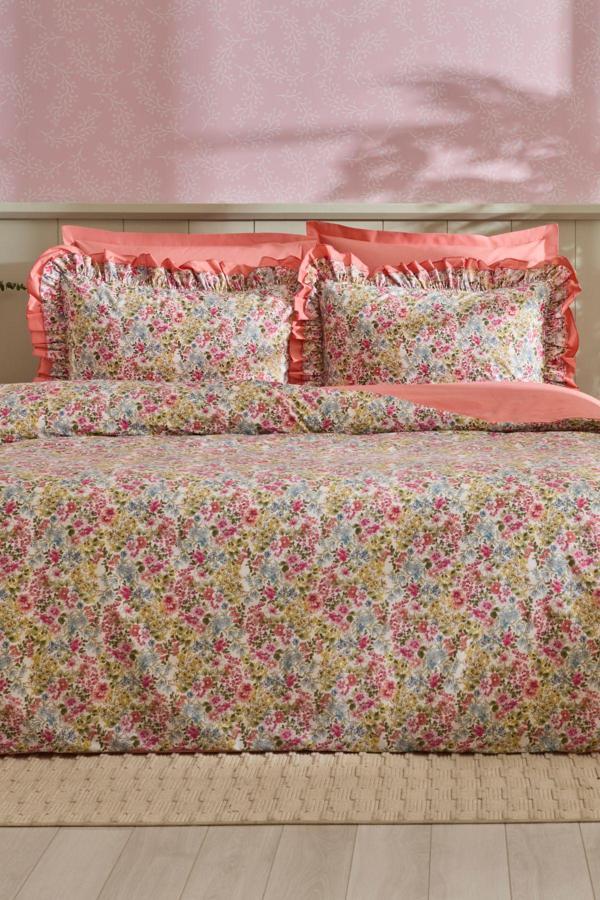 Karaca Home Alice %100 Pamuk Çift Kişilik Nevresim Takımı Somon - Image 1