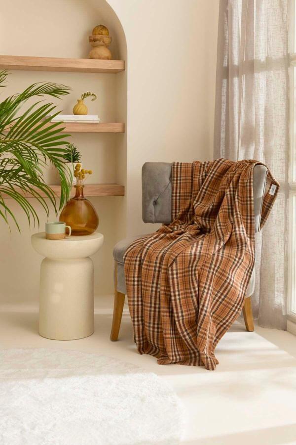 Karaca Home Flanel Throw Tv Battaniyesi Hardal - Image 1