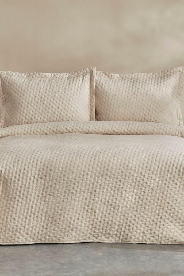 Karaca Home Breeze Soft Çift Kişilik Yatak Örtüsü Takımı Ekru - Image 1