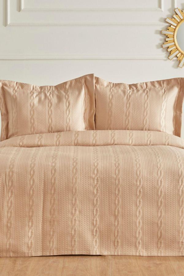 Nautica Home Rope Çift Kişilik Yatak Örtüsü Seti Beige  - Image 1