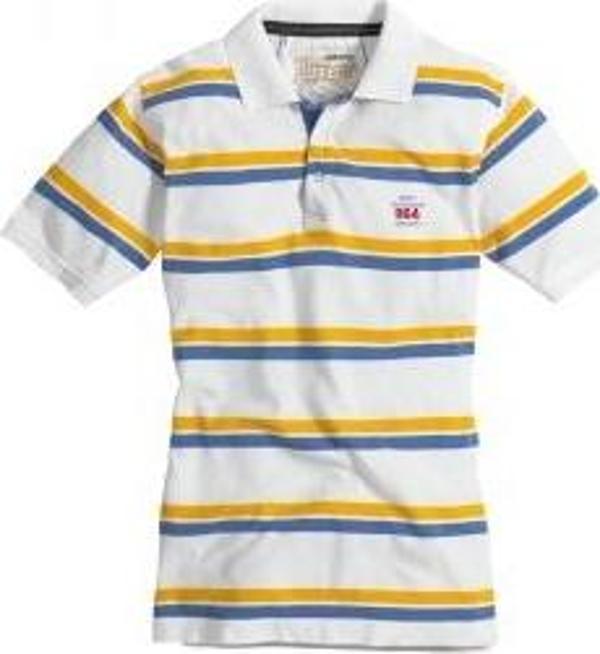 Musto Çizgili Polo Tişört Sarı Mavi S Beden - Image 1
