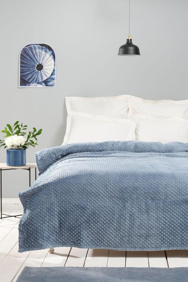 Karaca Home Alice İndigo Tek Kişilik Tomurcuk Wellsoft Battaniye - Image 1