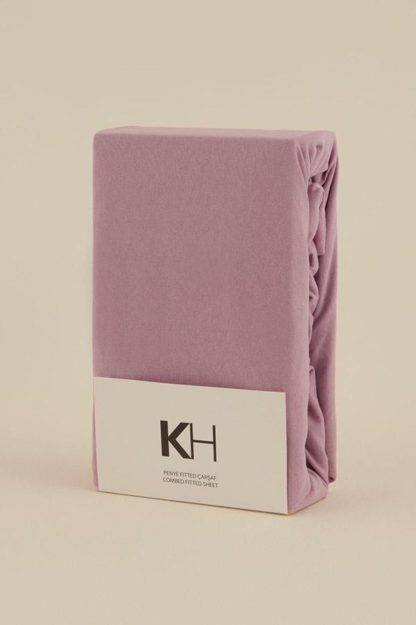 Karaca Home %100 Pamuk Penye Lastikli Çarşaf Tek Kişilik Pembe - Image 1