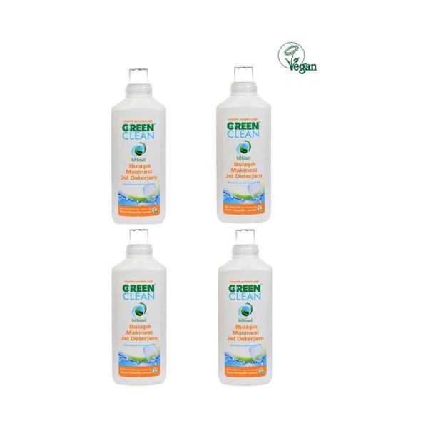 Green Clean Bitkisel Portakal Yağlı Bulaşık Makinesi Jel Deterjanı 1000ML 4 Lu Set - Image 1