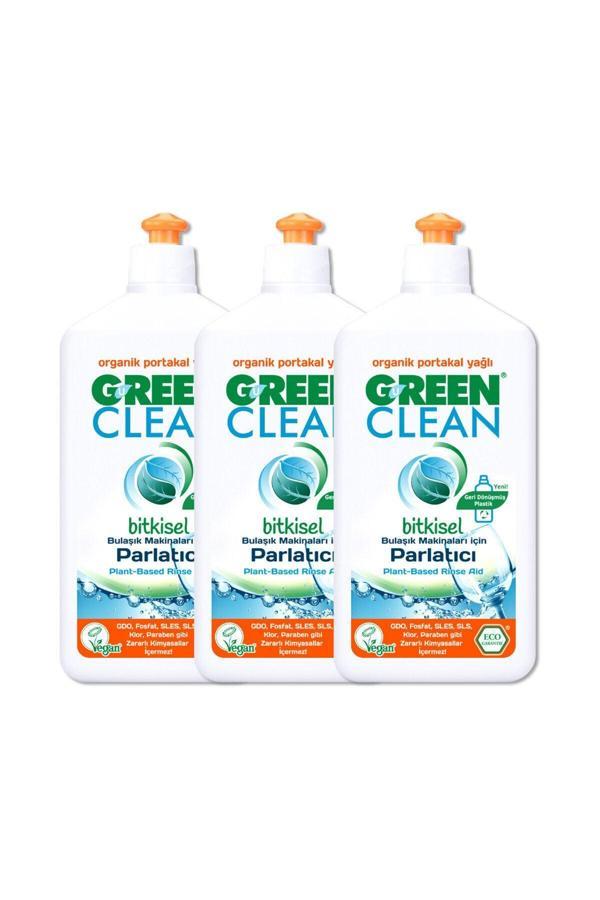 Green Clean Organik Portakal Yağlı Bitkisel Bulaşık Makinesi Parlatıcı 500 ml 3'lü - Image 1