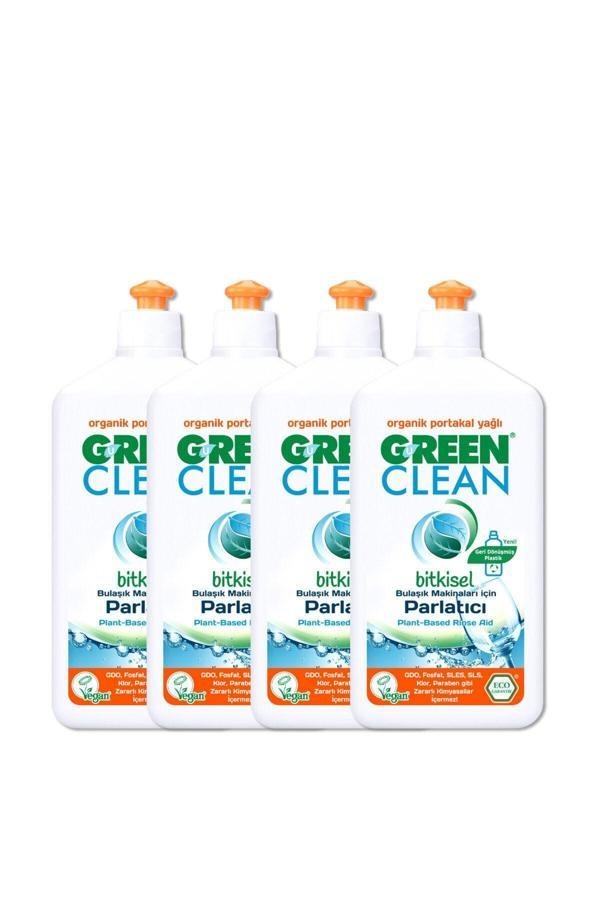 Green Clean Organik Portakal Yağlı Bitkisel Bulaşık Makinesi Parlatıcı 500 Ml 4'lü - Image 1