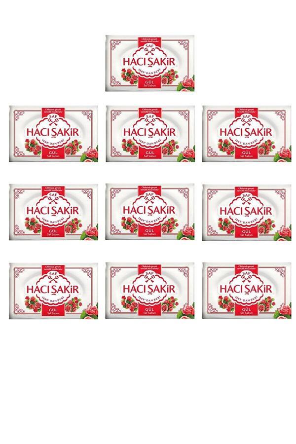 Hacı Şakir Banyo Sabunu Gül 150 gr Tekli Sabun 10'lu Paket - Image 1
