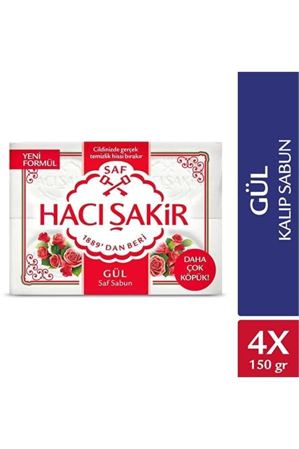 Hacı Şakir Gül Saf Kalıp Sabun 4x150 Gr - Image 1