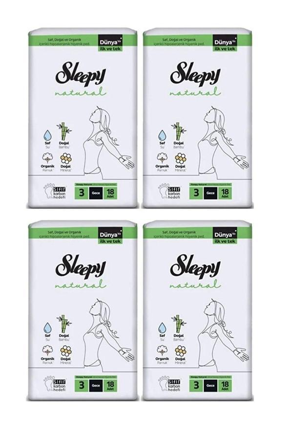 Sleepy Natural Ultra Hassas Hijyenik Ped Gece 72 Adet Ped - Image 1