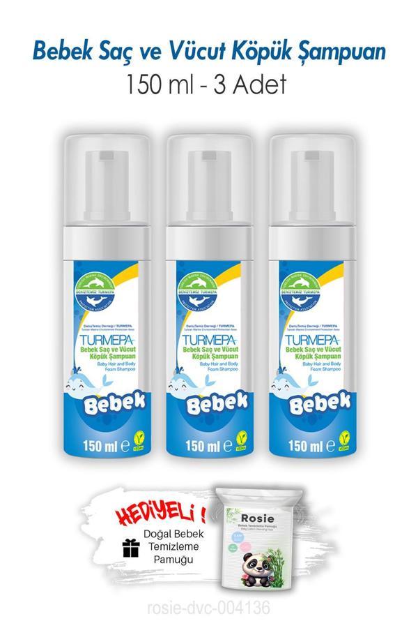Turmepa Bebek Saç ve Vücut Köpük Şampuanı 150 ML 3 Adet ve ROSIE - Image 1