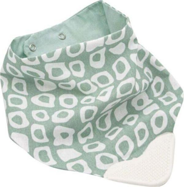 Babyjem Diş Kaşıyıcılı Poplin Fular Önlük Yeşil Kareli - Image 1