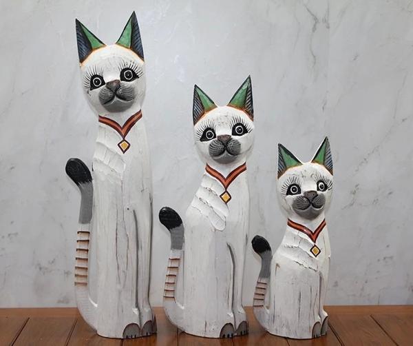 Ahşap 3'lü Kedi Seti 50 Cm Okas:1 - Image 1