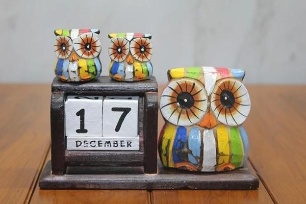 Ahşap Baykuş Takvim Polos-18 - Image 1