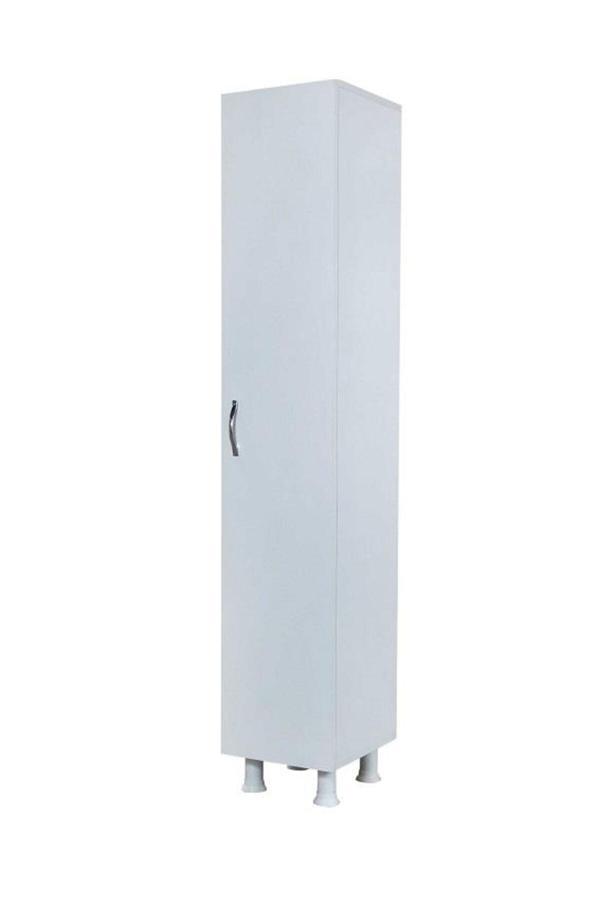 Alesta Life Tek Kapaklı 4 Raflı Mutfak Dolabı, Banyo Dolabı, Kiler Dolabı, Çok Amaçlı Dolap Beyaz 30x34x158 cm - Image 1
