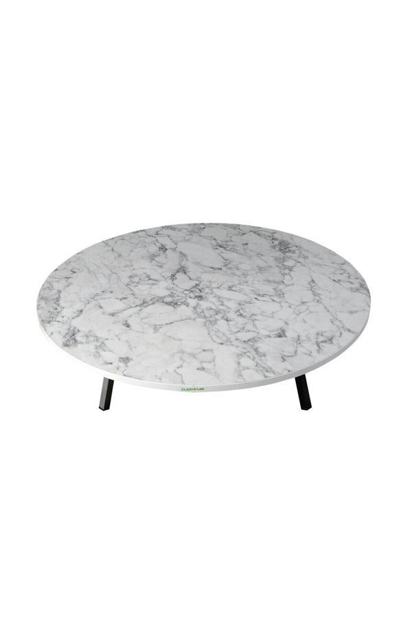 Alesta Life 90 Cm Çap - Beyaz Desenli Katlanabilir Yer Sofrası - Oyun Masası - 21 Cm Yükseklik 90x21 cm - Image 1