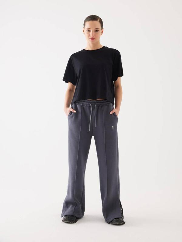 Füme Şardonlu Yırtmaç Detay Jogger - Image 1