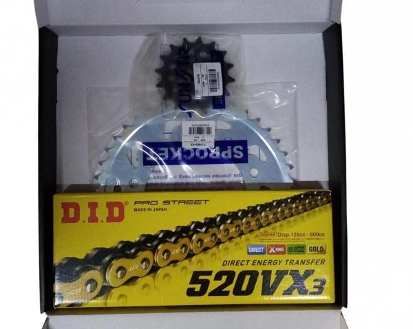 Dıd Zincir Dişli Seti Gold Vx3 Honda Nc750x 2021-2022 (3d416-16t 1-3485-43t Dıd 520vx3 Gb-100ft Zj 1 - Image 1