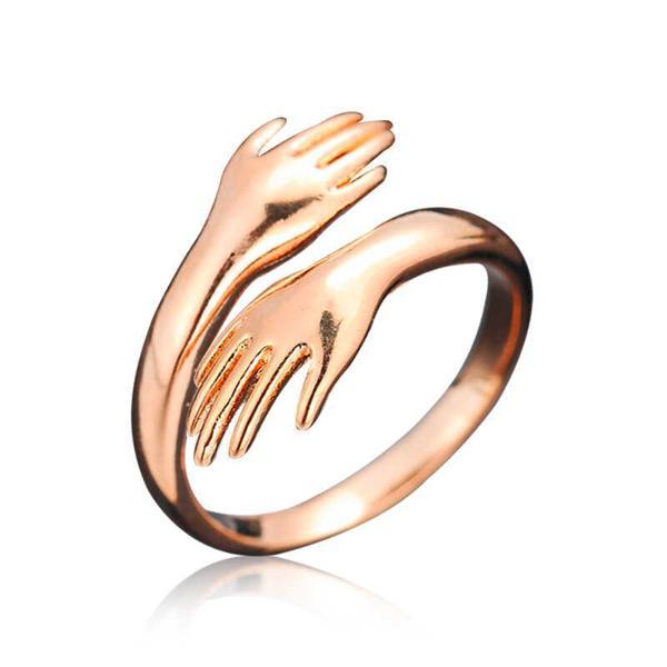 Gümüş Rose Sarılan Eller Yüzük SL3620 - Image 1